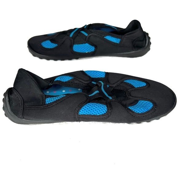 Joe Boxer TriMesh Water Shoes Black Blue sz 7 8 - Picture 11 of 13